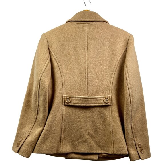 Chadwicks Wool Peacoat Womens 12P Tan Camel Double Breastd Jacket Timeless Style - Picture 3 of 8